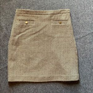 Black, White, & Gold Tweed Button Skirt